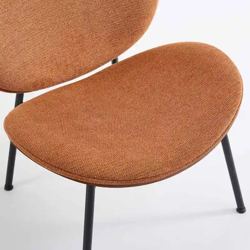 Mid-Century Modern Shell Accent Chair with PU Leather Seat and Wood Base