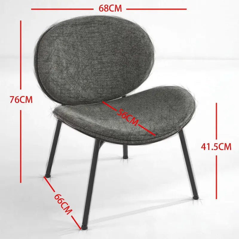 Mid-Century Modern Shell Accent Chair with PU Leather Seat and Wood Base