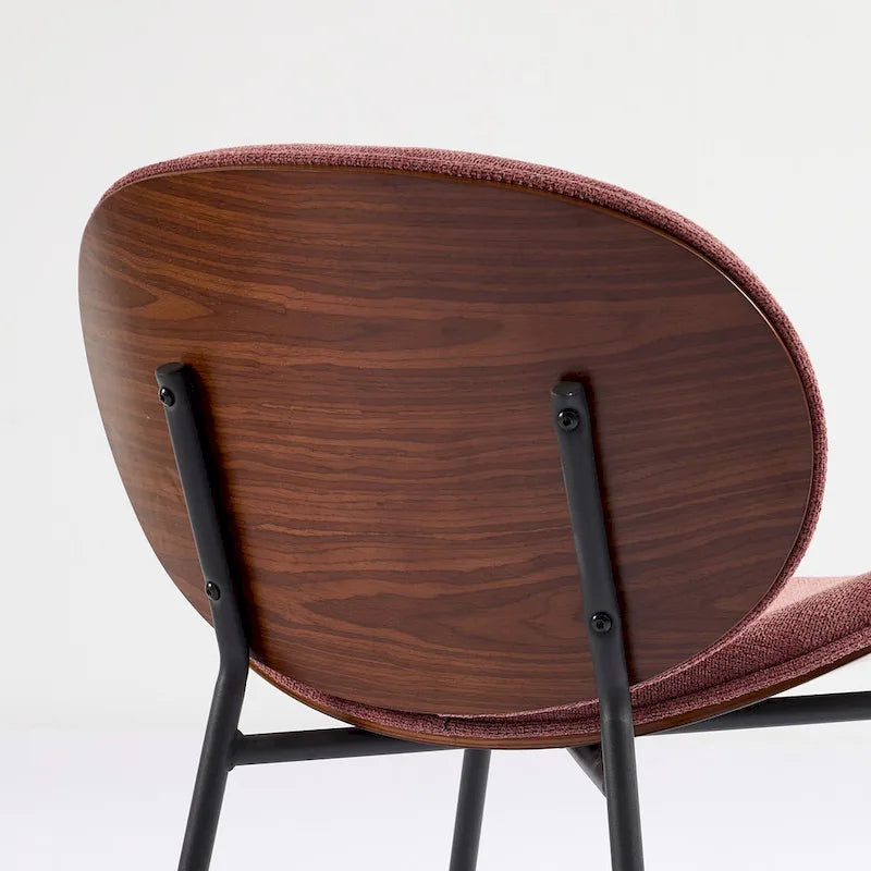 Mid-Century Modern Shell Accent Chair with PU Leather Seat and Wood Base