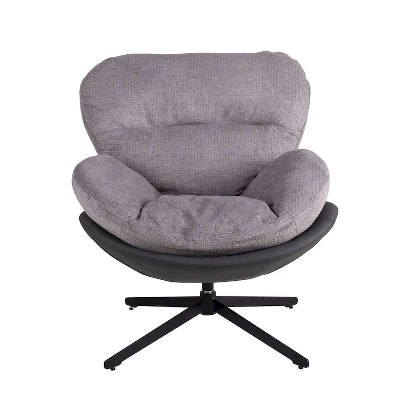 Fauteuil pivotant avec piètement en métal, canapé de loisirs individuel confortable, fauteuil de lecture pivotant à 360 degrés