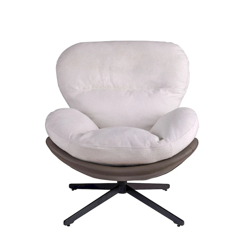 Swivel Accent Chair with Metal Base Frame Comfy Single Leisure Sofa Reading Chair 360 Degree Swivel