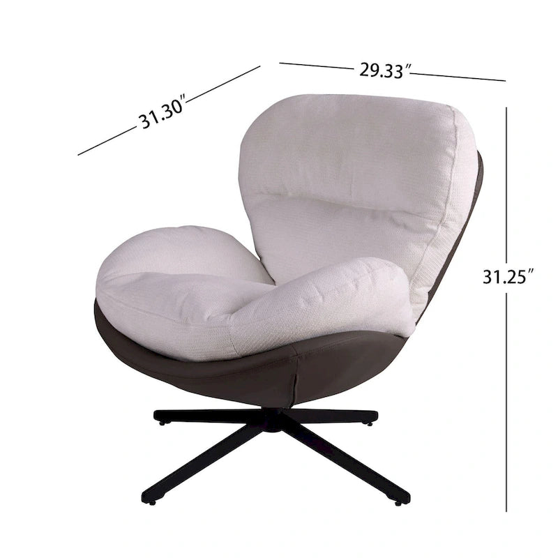 Swivel Accent Chair with Metal Base Frame Comfy Single Leisure Sofa Reading Chair 360 Degree Swivel