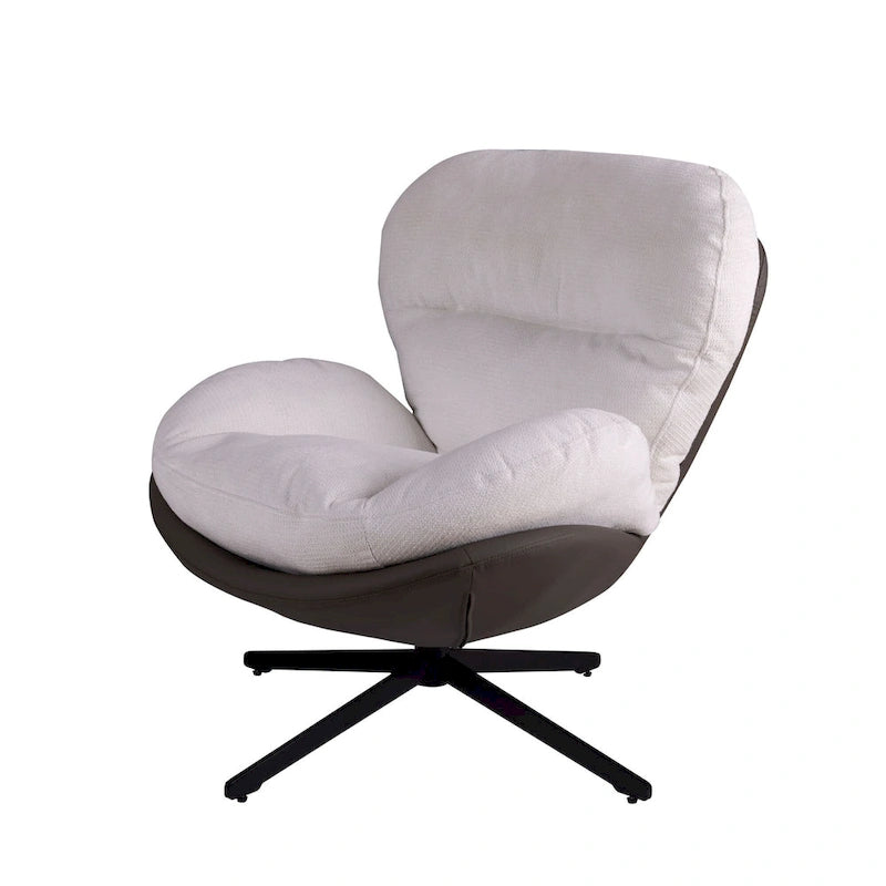 Swivel Accent Chair with Metal Base Frame Comfy Single Leisure Sofa Reading Chair 360 Degree Swivel