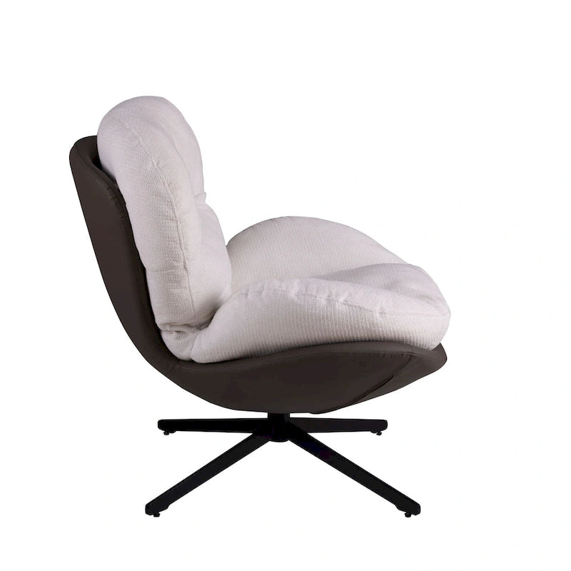 Swivel Accent Chair with Metal Base Frame Comfy Single Leisure Sofa Reading Chair 360 Degree Swivel