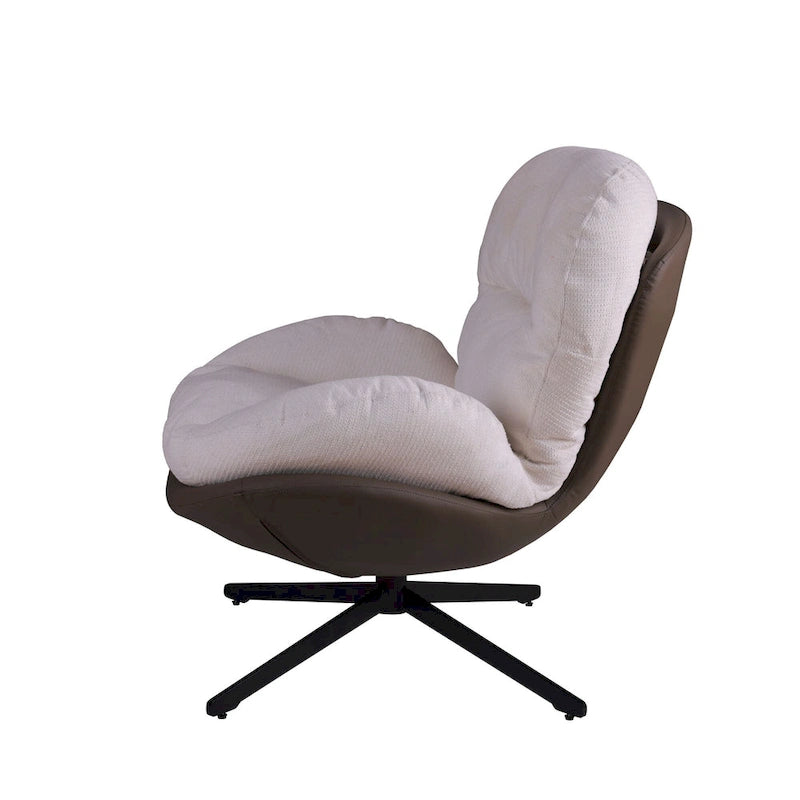 Swivel Accent Chair with Metal Base Frame Comfy Single Leisure Sofa Reading Chair 360 Degree Swivel