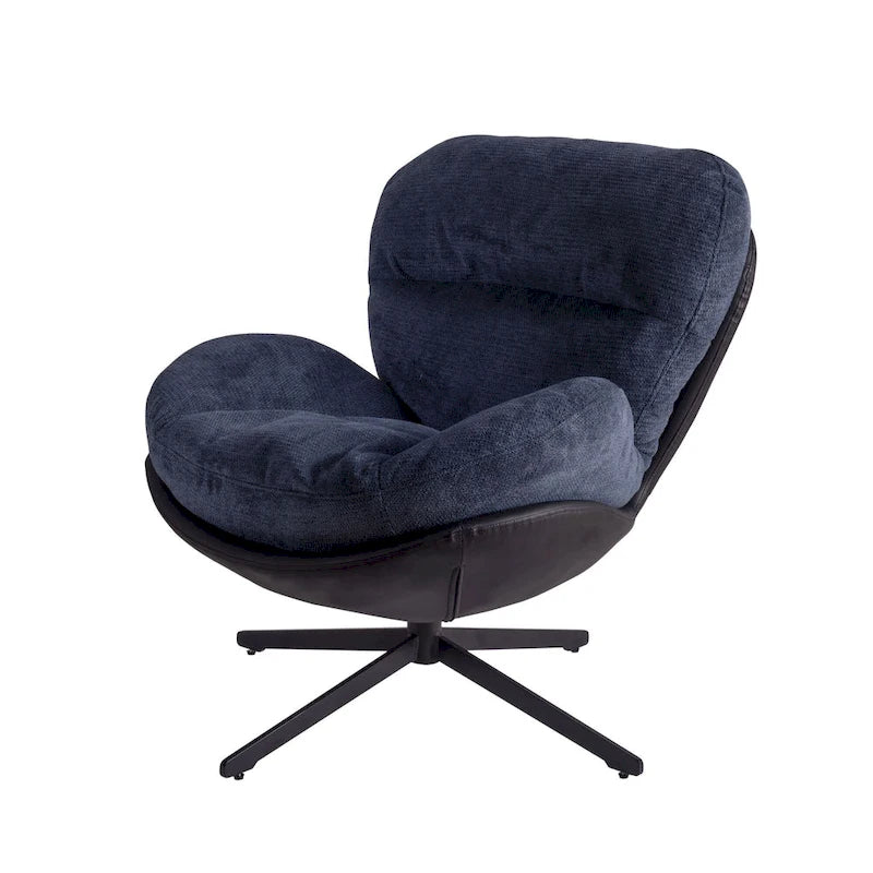 Swivel Accent Chair with Metal Base Frame Comfy Single Leisure Sofa Reading Chair 360 Degree Swivel