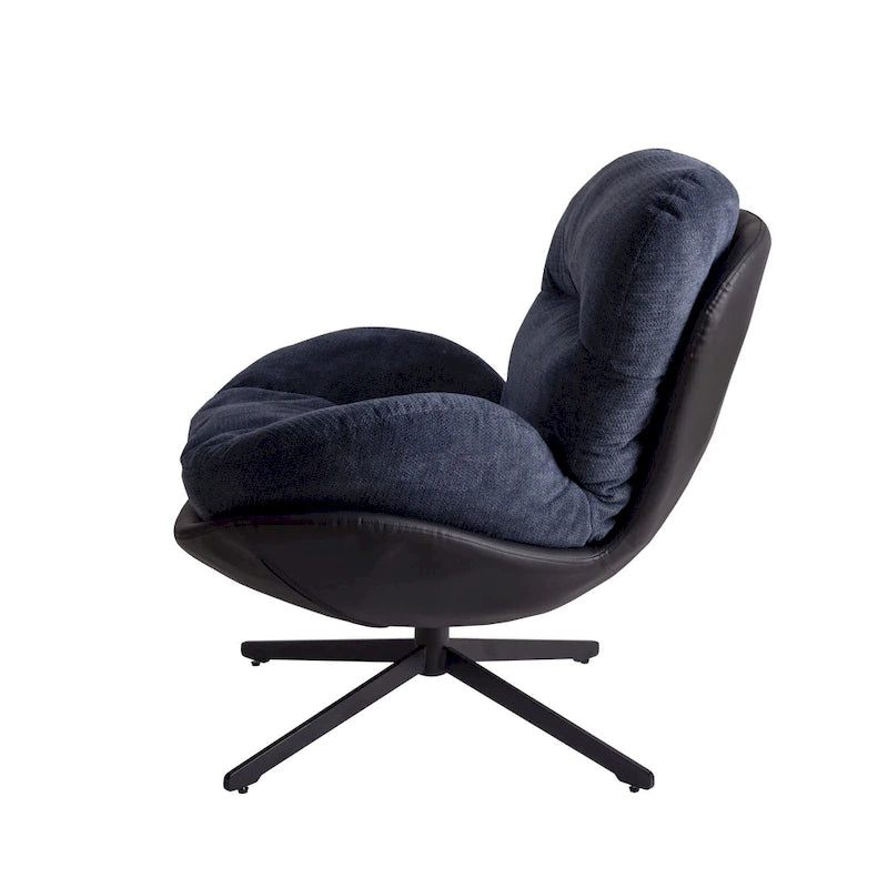 Swivel Accent Chair with Metal Base Frame Comfy Single Leisure Sofa Reading Chair 360 Degree Swivel