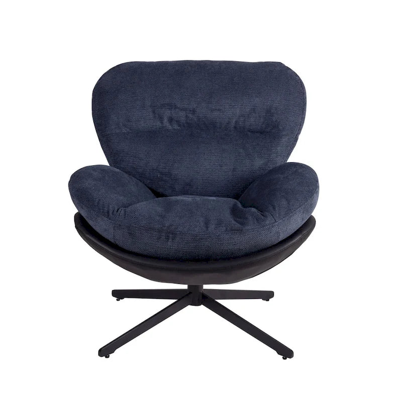Swivel Accent Chair with Metal Base Frame Comfy Single Leisure Sofa Reading Chair 360 Degree Swivel