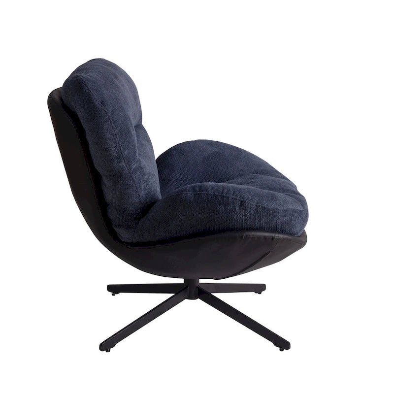 Swivel Accent Chair with Metal Base Frame Comfy Single Leisure Sofa Reading Chair 360 Degree Swivel