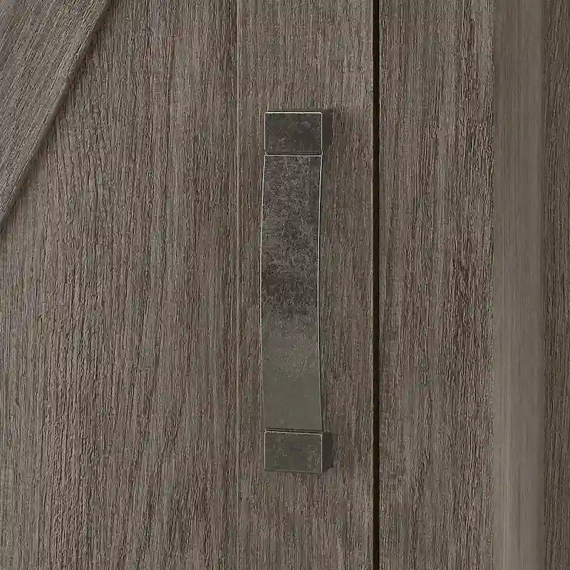 Tall 5-Shelf Bookcase with Doors Modern Farmhouse Style Storage Cabinet