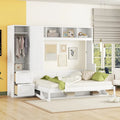 Queen Size Murphy Bed Wall Bed with Closet and Drawers