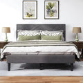Queen Platform Bed with Upholstered Storage Headboard & Under-Bed Storage