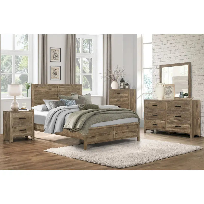 Transitional Solid Wood Nightstand Bedside Storage Cabinet Two Drawers Entry Side Table