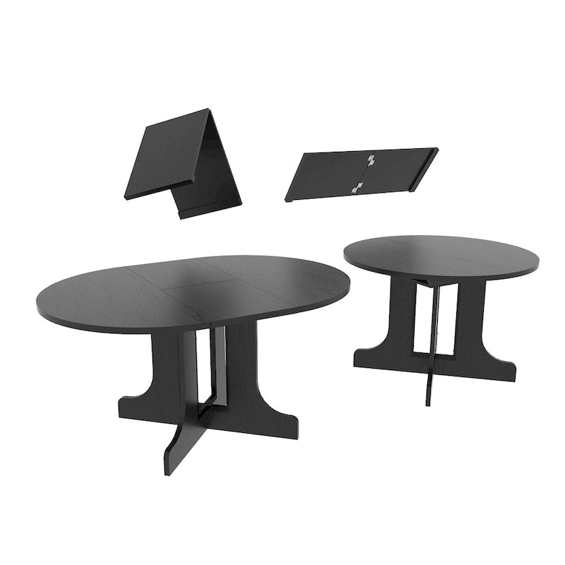 Dining Table for Farmhouse Kitchen with Expandable Oval Table Top