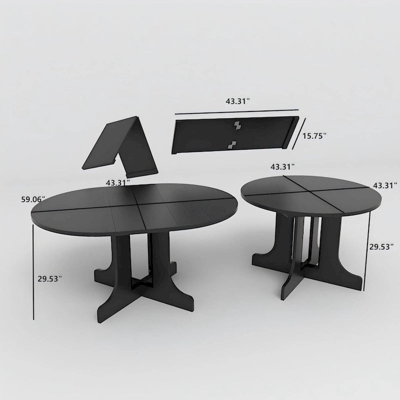 Dining Table for Farmhouse Kitchen with Expandable Oval Table Top