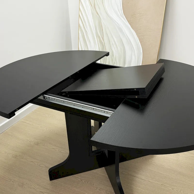 Dining Table for Farmhouse Kitchen with Expandable Oval Table Top