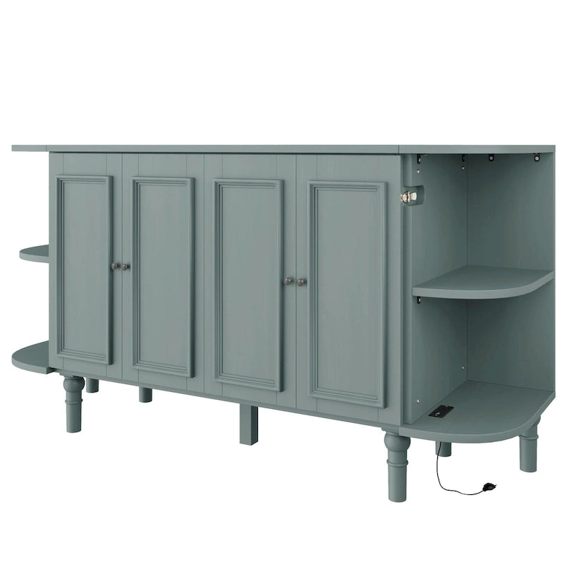Farmhouse Murphy Bed with Curved Shelves and Charging Station