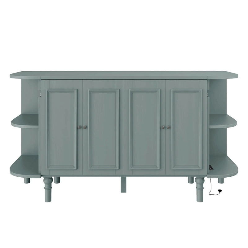 Farmhouse Murphy Bed with Curved Shelves and Charging Station