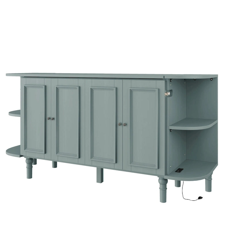 Farmhouse Murphy Bed with Curved Shelves and Charging Station