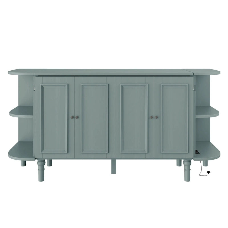 Farmhouse Murphy Bed with Curved Shelves and Charging Station