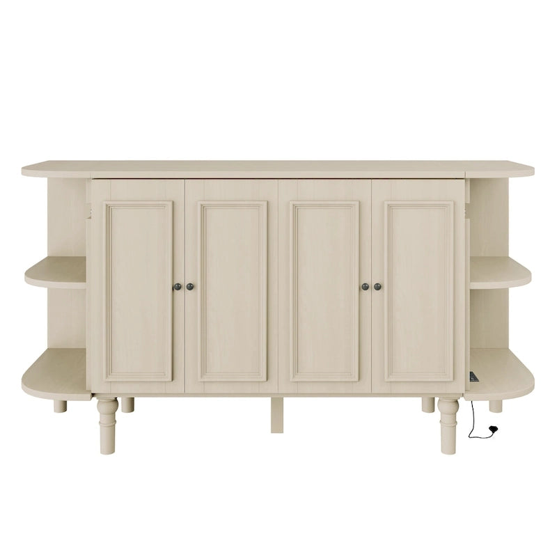 Farmhouse Murphy Bed with Curved Shelves and Charging Station