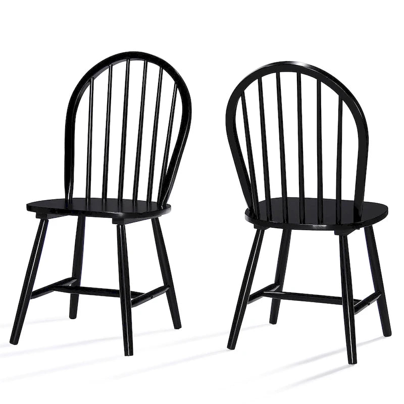 Farmhouse High Back Spindle Dining Chairs Set of 2