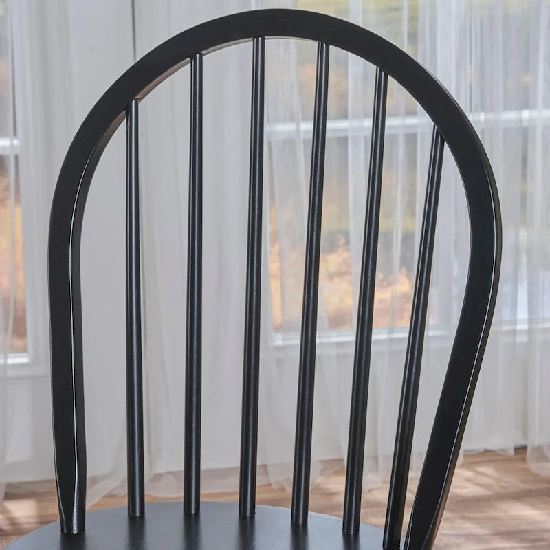 Farmhouse High Back Spindle Dining Chairs Set of 2