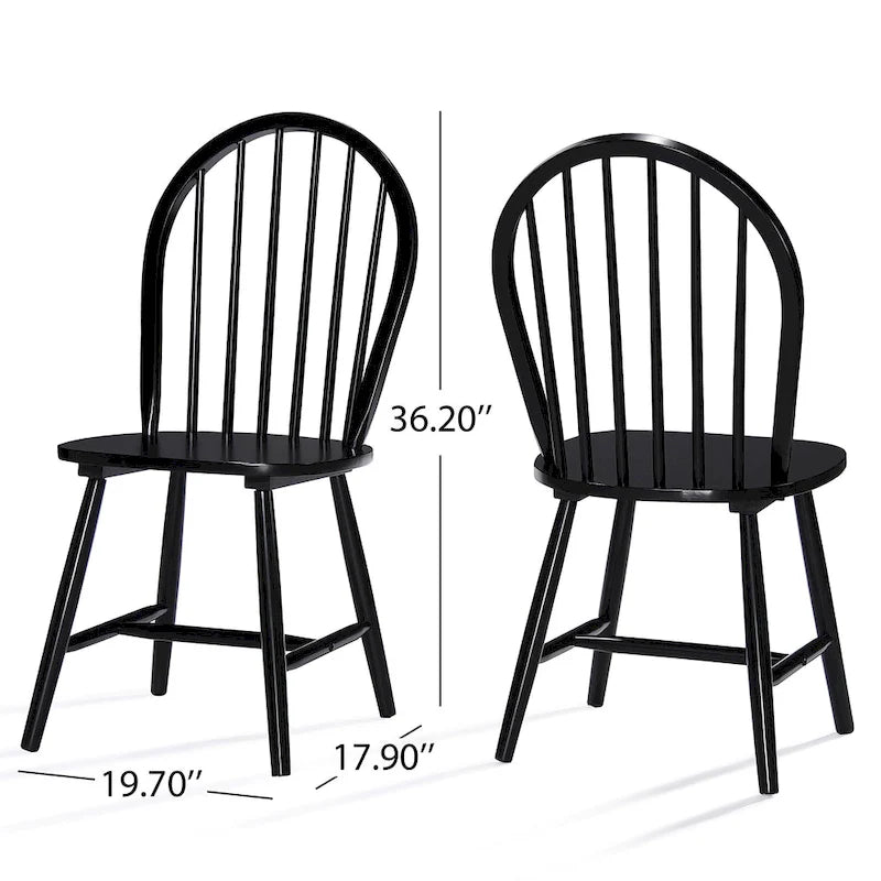 Farmhouse High Back Spindle Dining Chairs Set of 2