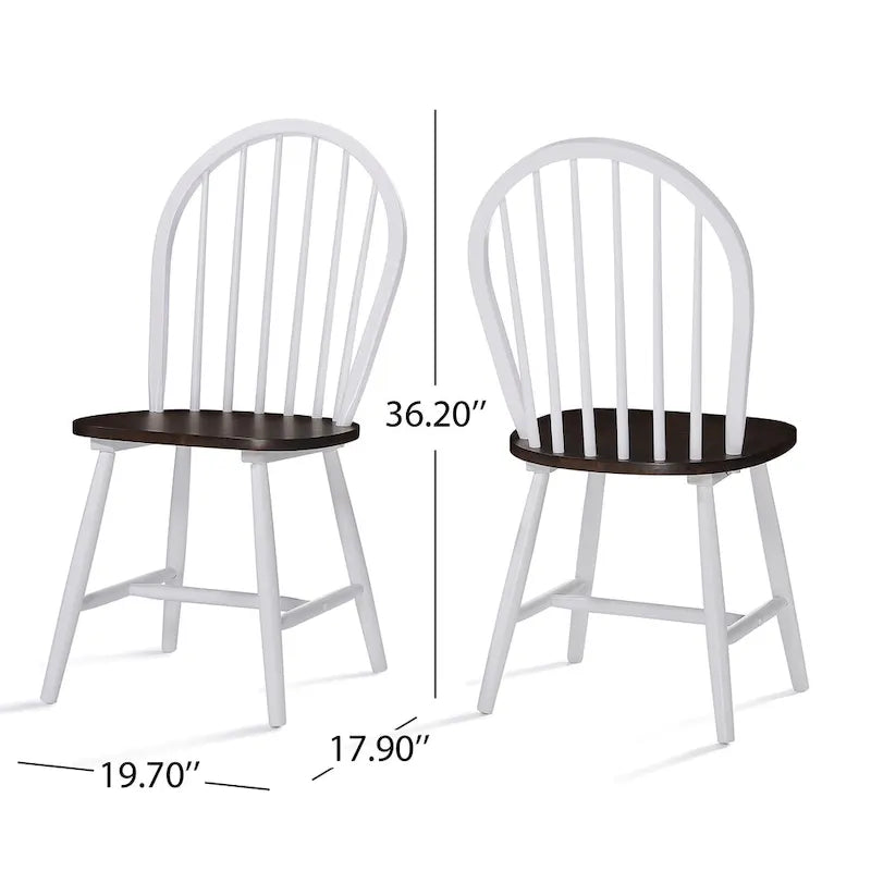 Farmhouse High Back Spindle Dining Chairs Set of 2