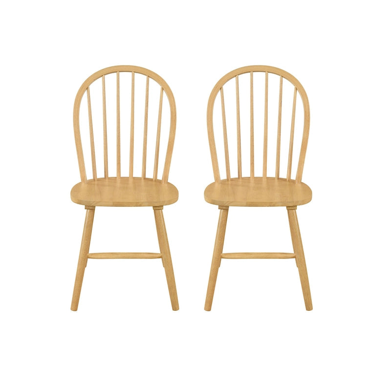 Farmhouse High Back Spindle Dining Chairs Set of 2