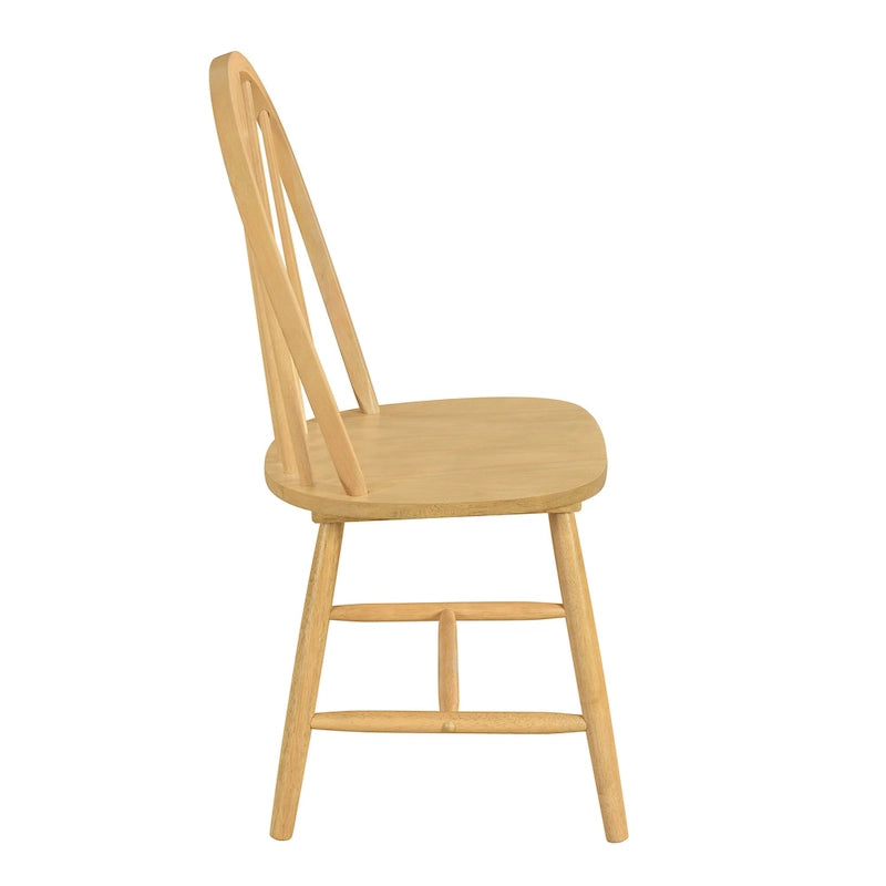 Farmhouse High Back Spindle Dining Chairs Set of 2
