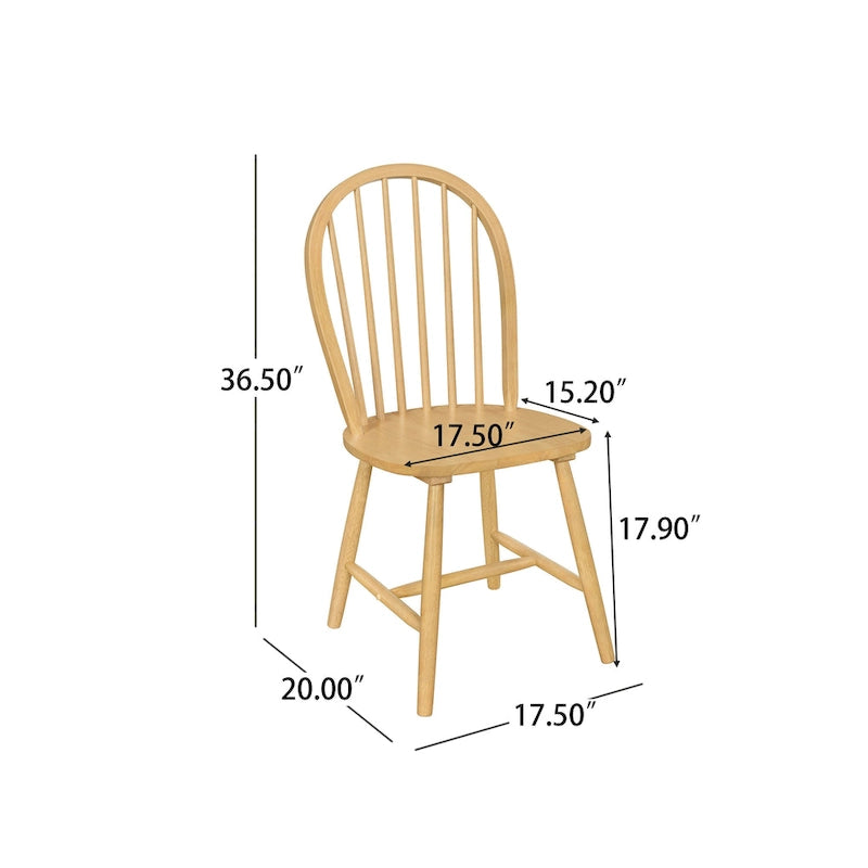 Farmhouse High Back Spindle Dining Chairs Set of 2