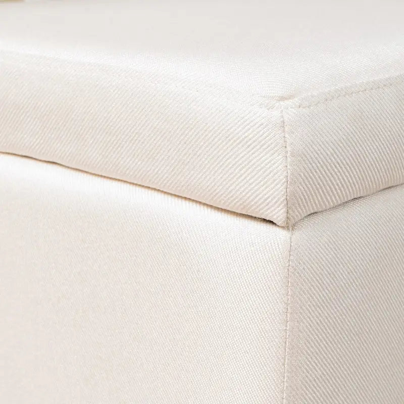 Fabric Storage Ottoman Bench with Studded Base