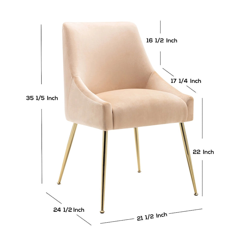 Contemporary Velvet Upholstered Accent Chair (Set of 2)
