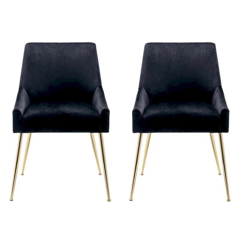 Contemporary Velvet Upholstered Accent Chair (Set of 2)