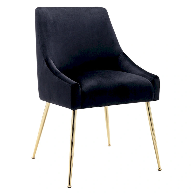 Contemporary Velvet Upholstered Accent Chair (Set of 2)