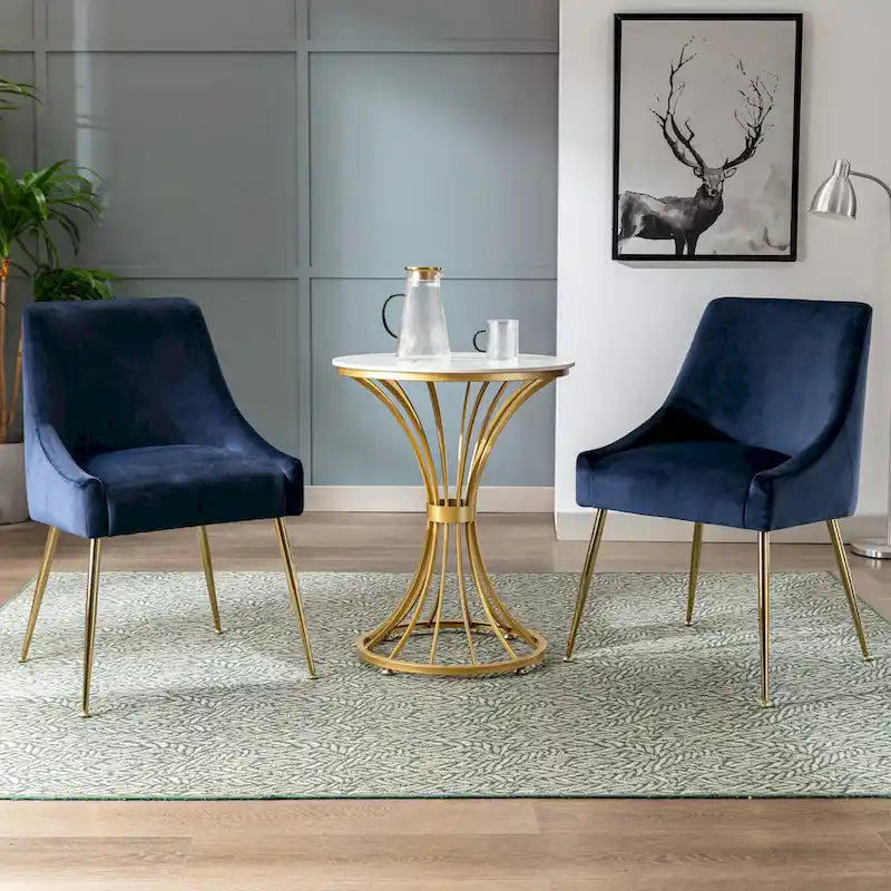 Contemporary Velvet Upholstered Accent Chair (Set of 2)