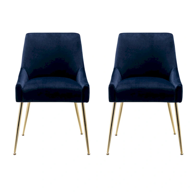 Contemporary Velvet Upholstered Accent Chair (Set of 2)