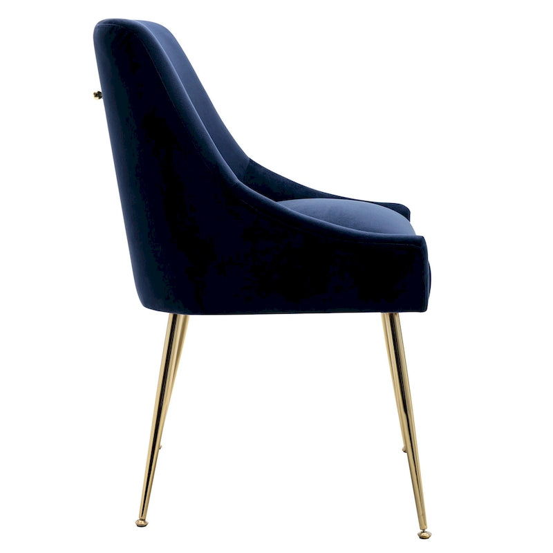 Contemporary Velvet Upholstered Accent Chair (Set of 2)