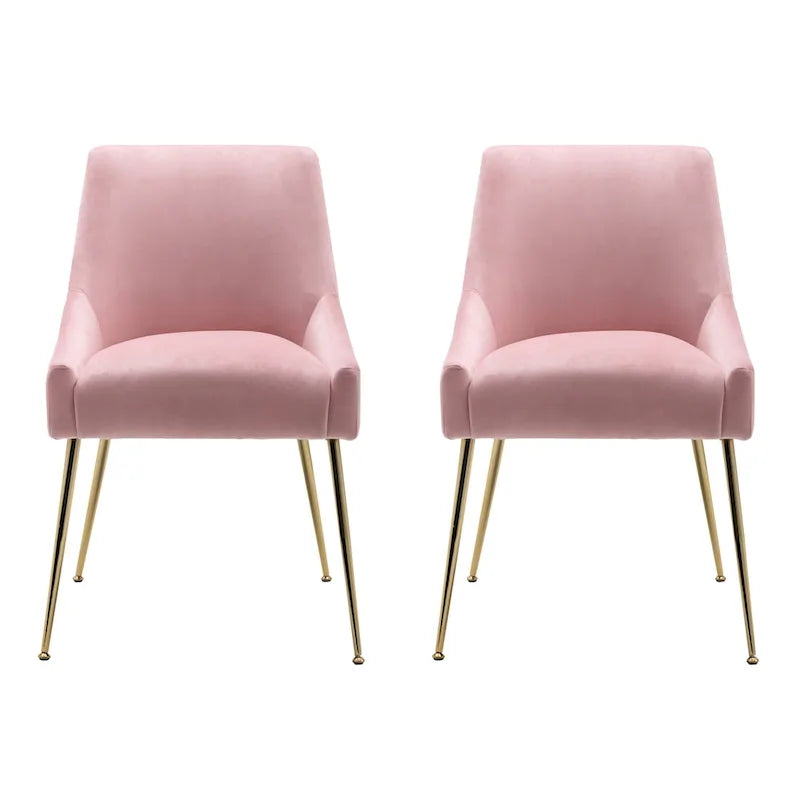 Contemporary Velvet Upholstered Accent Chair (Set of 2)