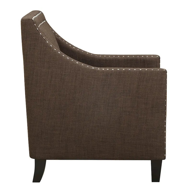 Accent Armchair with Chrome Nailhead Trim