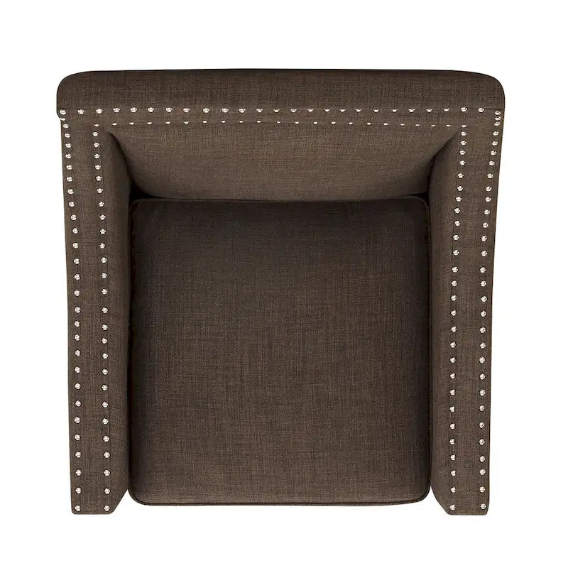 Accent Armchair with Chrome Nailhead Trim