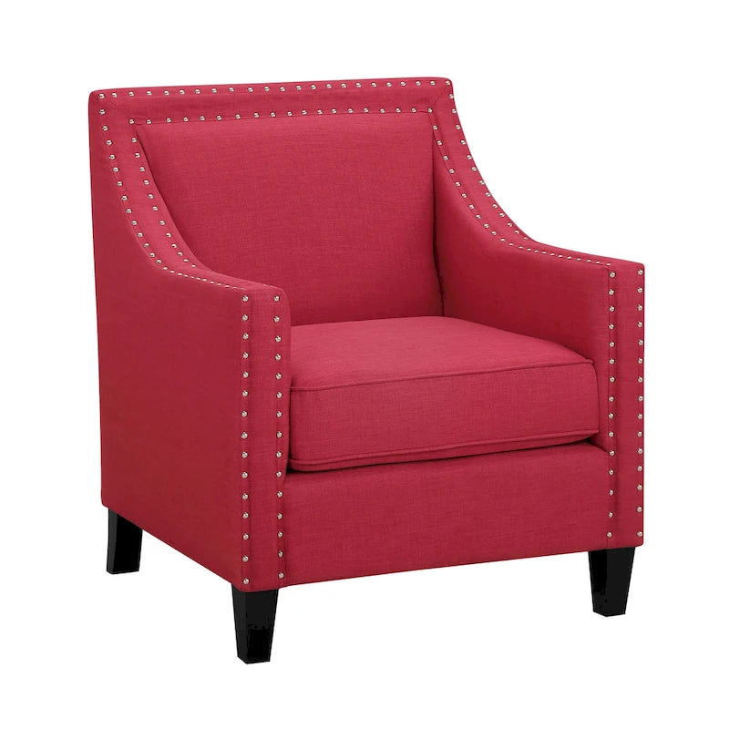 Accent Armchair with Chrome Nailhead Trim