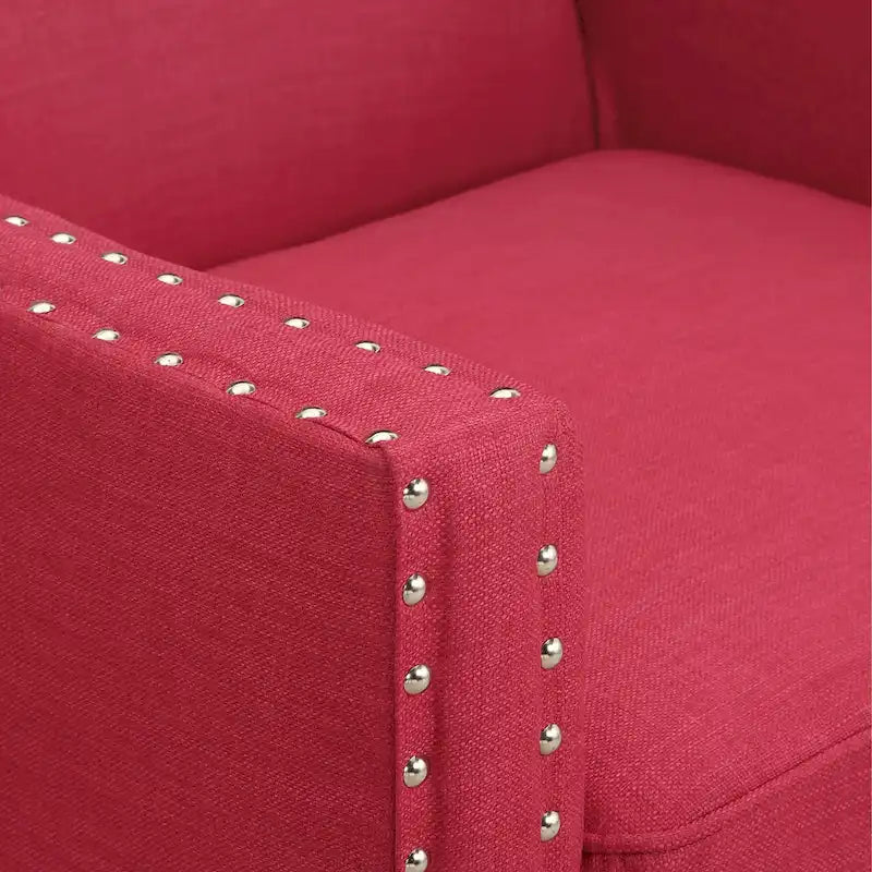 Accent Armchair with Chrome Nailhead Trim