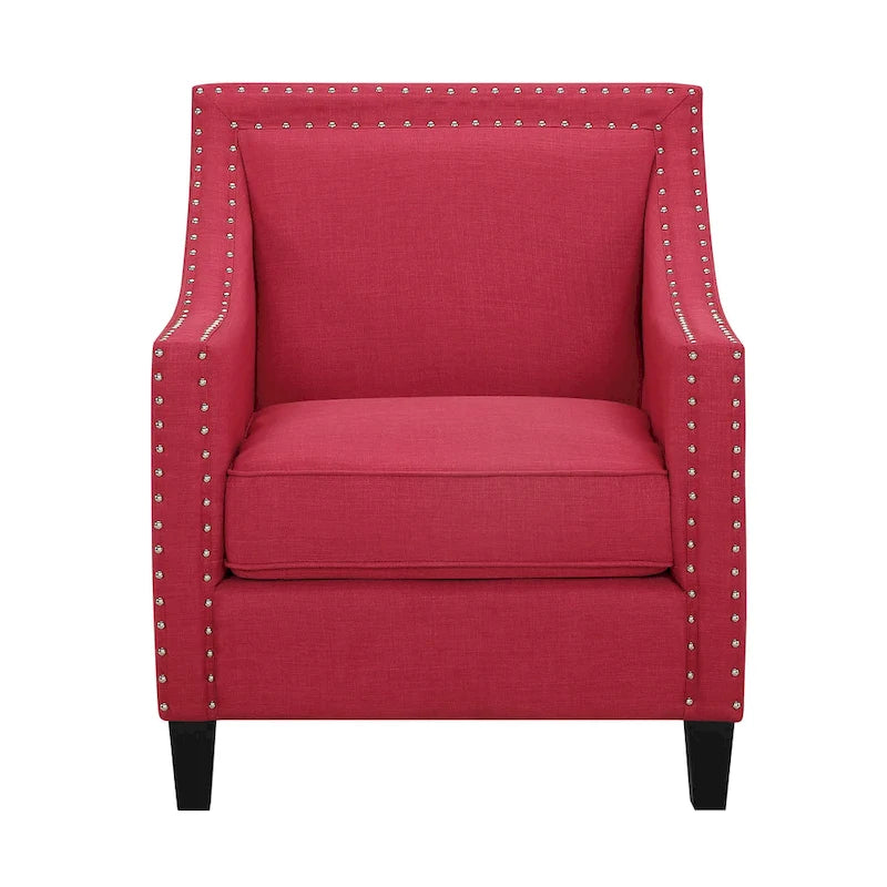 Accent Armchair with Chrome Nailhead Trim