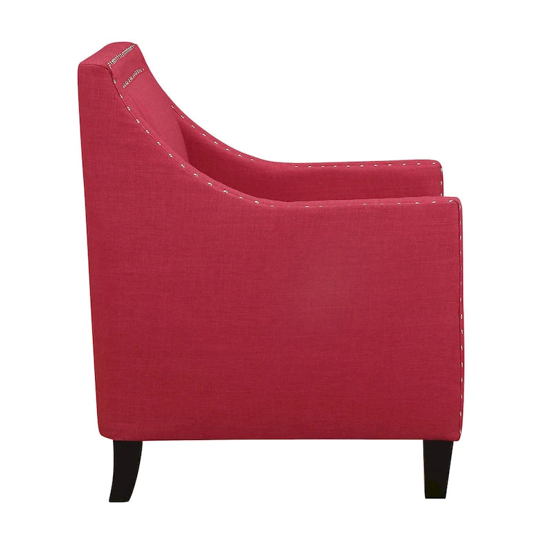 Accent Armchair with Chrome Nailhead Trim