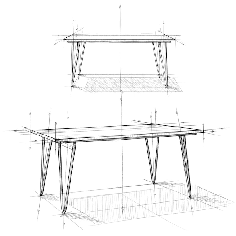 Industrial Wood Dining Table