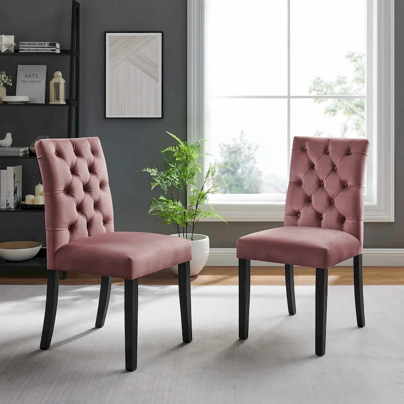 Chaises de salle à manger en velours haute performance (lot de 2)
