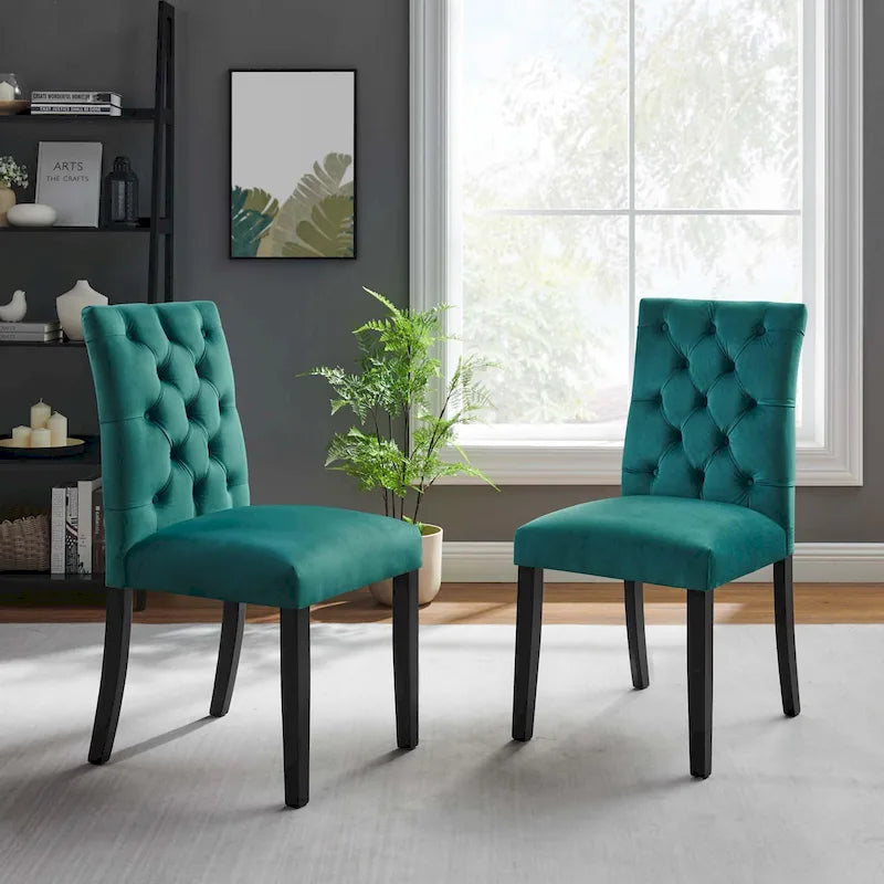 Chaises de salle à manger en velours haute performance (lot de 2)