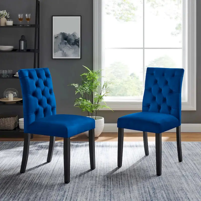Chaises de salle à manger en velours haute performance (lot de 2)